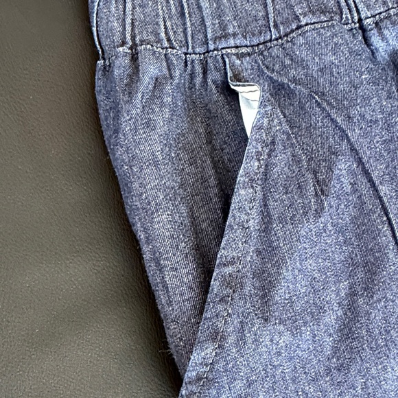 Loragal Denim Colorblock Jumpsuit Balloon Leg Utility Romper No Size (M/L) - Picture 7 of 8